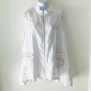 For Cynthia Hi-Lo White Linen Dress Beach Cover Up